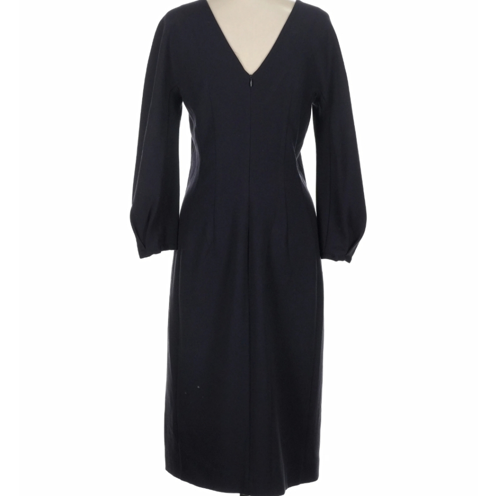 Massimo Dutti Navy Puff Long Sleeve Midi Dress Size 4 - Picture 7 of 7